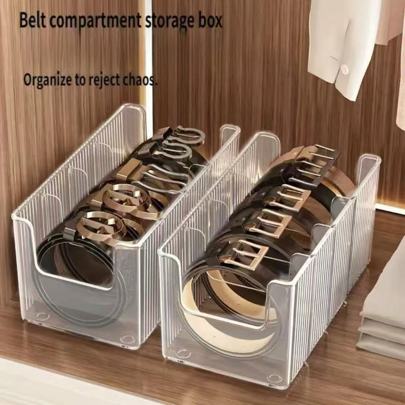 Men'S Accessories Organizer For Wardrobe - صندوق تخزين بلاستيكي بأربعة أقسام لتنظيم