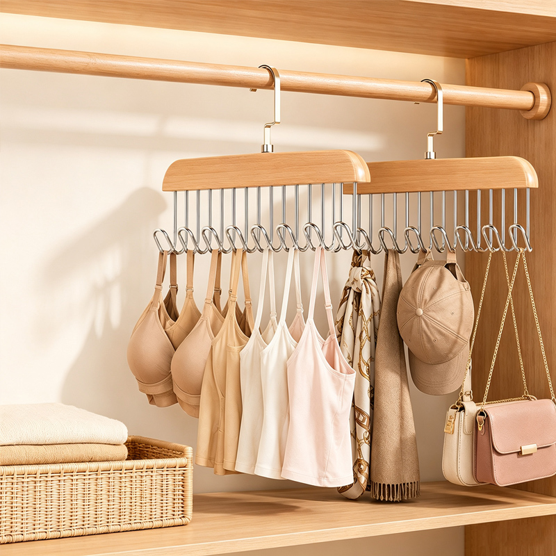 شماعات ربط خشبية، حامل حزام، ش - مراجعة Men'S Accessories Organizer For Wardrobe وسعره