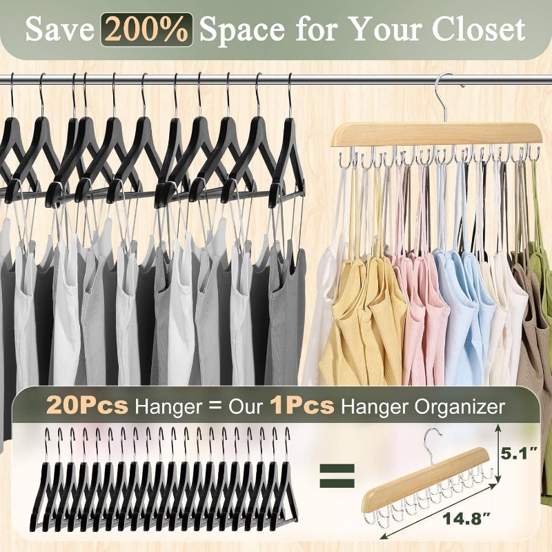 شماعات ربط خشبية، حامل حزام، ش - مراجعة Men'S Accessories Organizer For Wardrobe وسعره