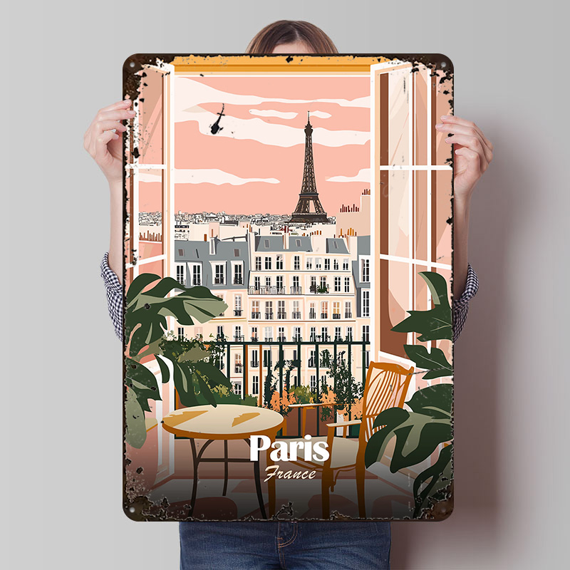 باريس شرفة عرض ملصق معدني مخصص - مراجعة Men'S Accessories Paris وسعره
