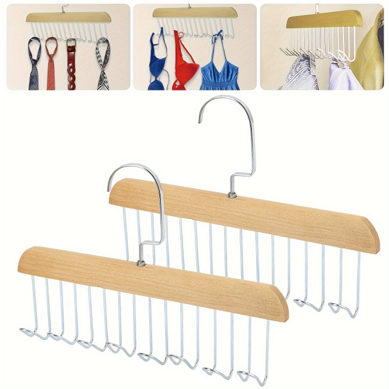 8 هوك حزام خشبي رف تخزين الشما - مراجعة Men'S Accessories Organizer For Wardrobe وسعره