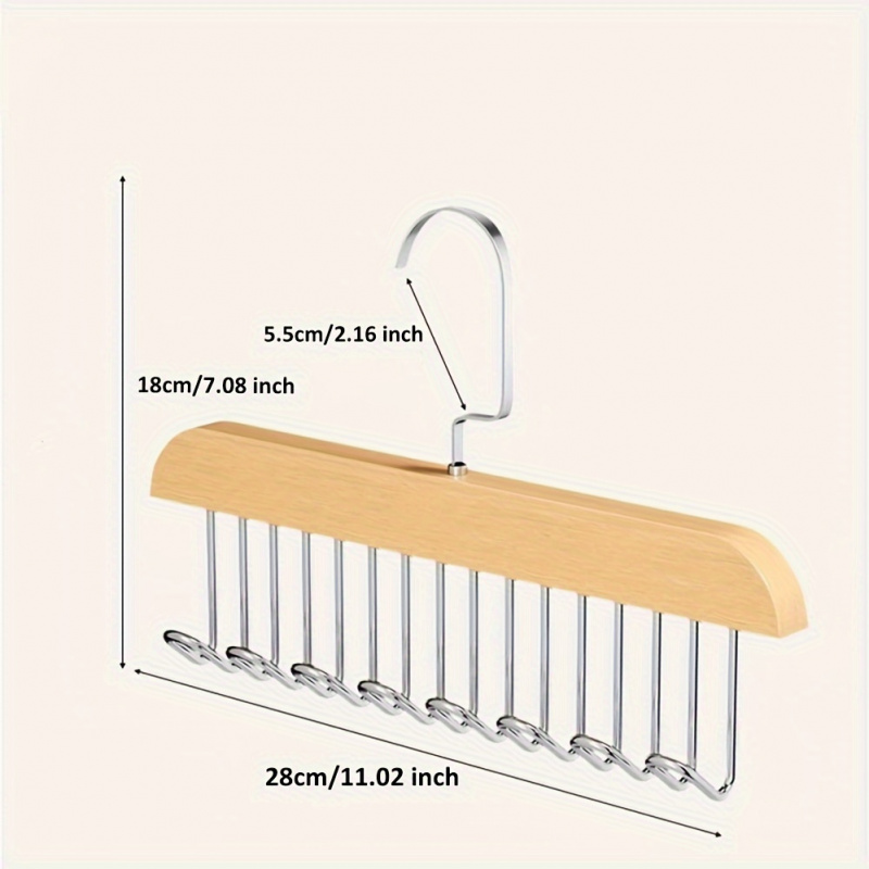 8 هوك حزام خشبي رف تخزين الشما - مراجعة Men'S Accessories Organizer For Wardrobe وسعره