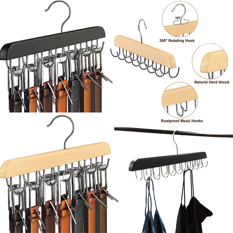 حامل أحزمة خشبي للنساء، شماعات - مراجعة Men'S Accessories Organizer For Wardrobe وسعره