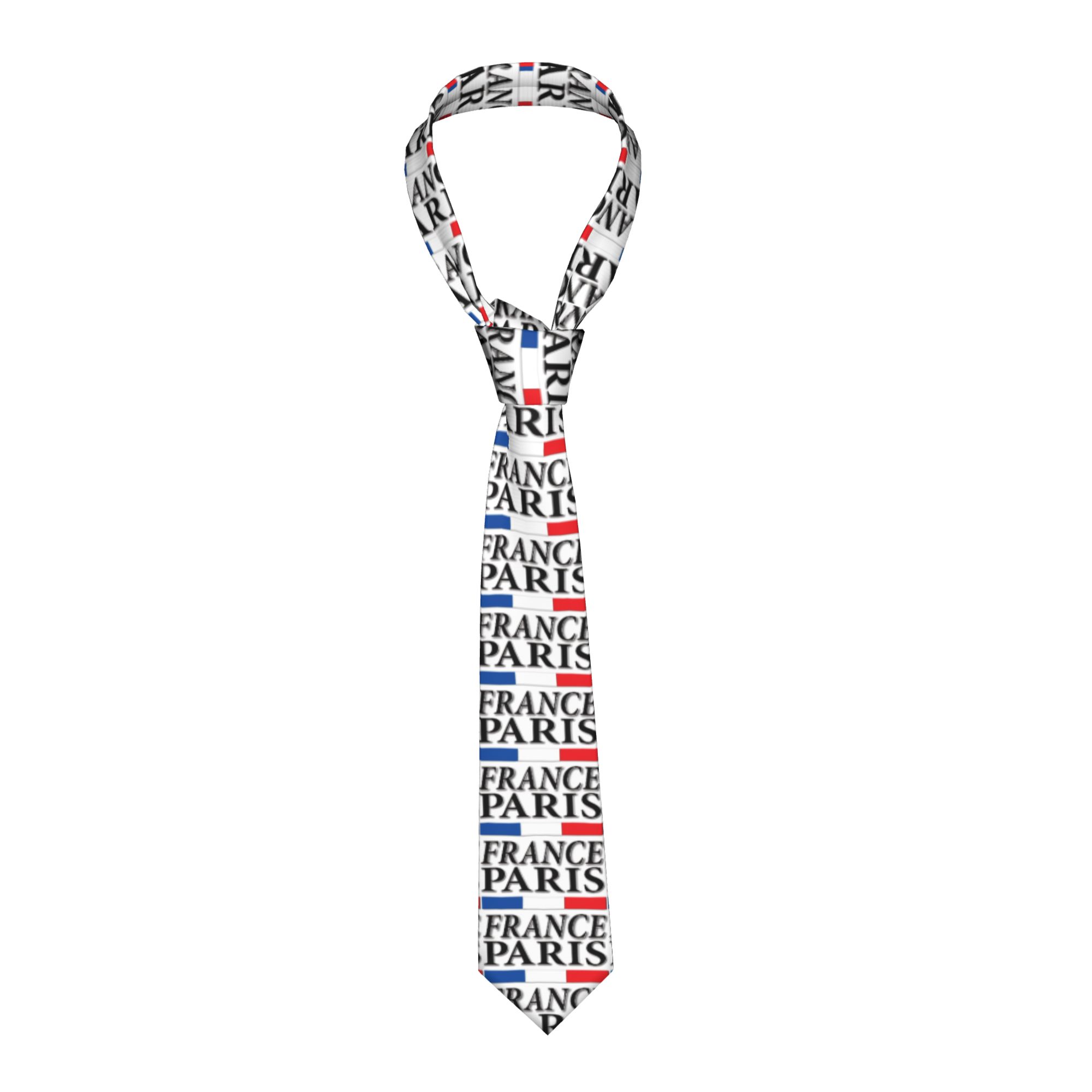 ربطة عنق بتصميم علم فرنسا وشعا - مراجعة Men'S Accessories Paris وسعره