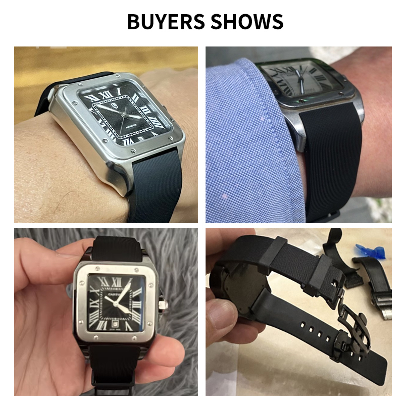 أسود أزرق حزام ساعة سيليكون لك - مراجعة Men'S Accessories Cartier وسعره